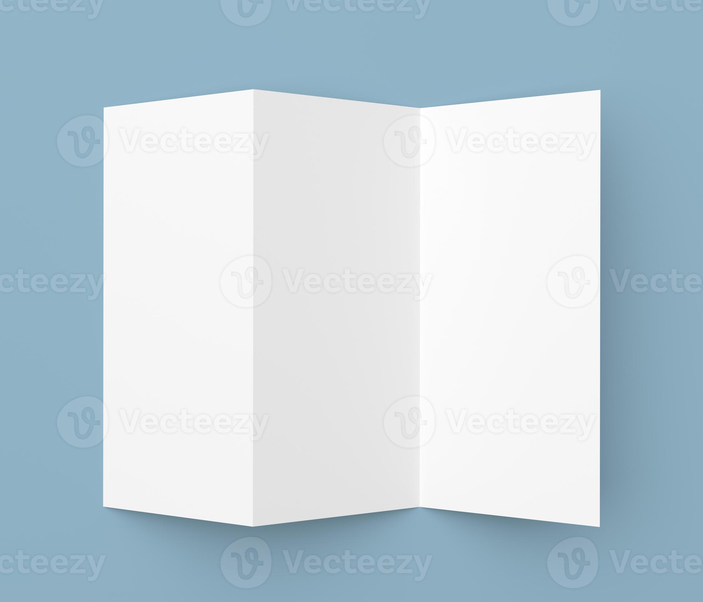 Leaflet blank trifold white paper brochure 702898 Stock Photo at Vecteezy