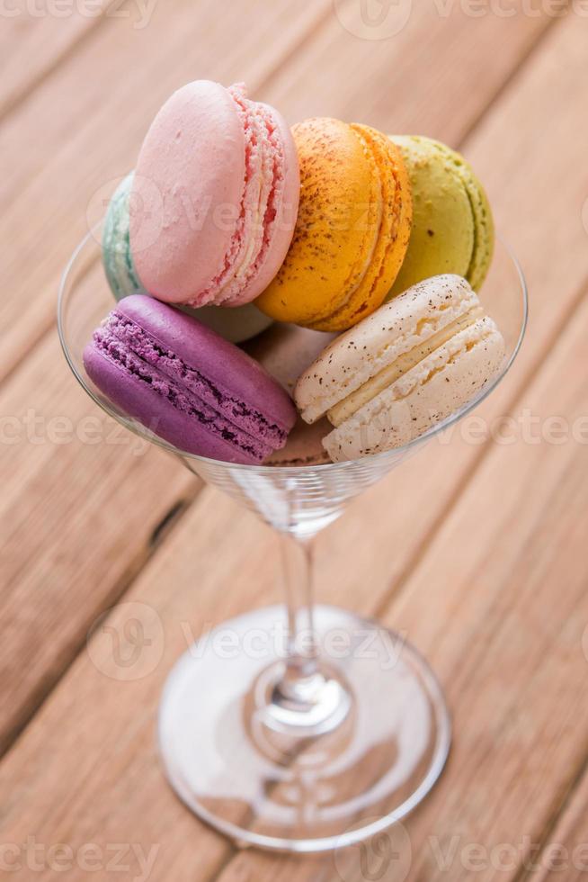 Macaron in a martini glass photo