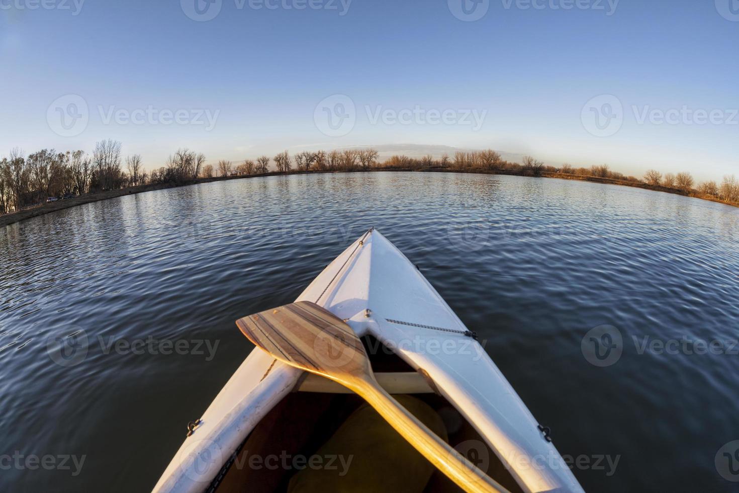canoe bow and paddle photo