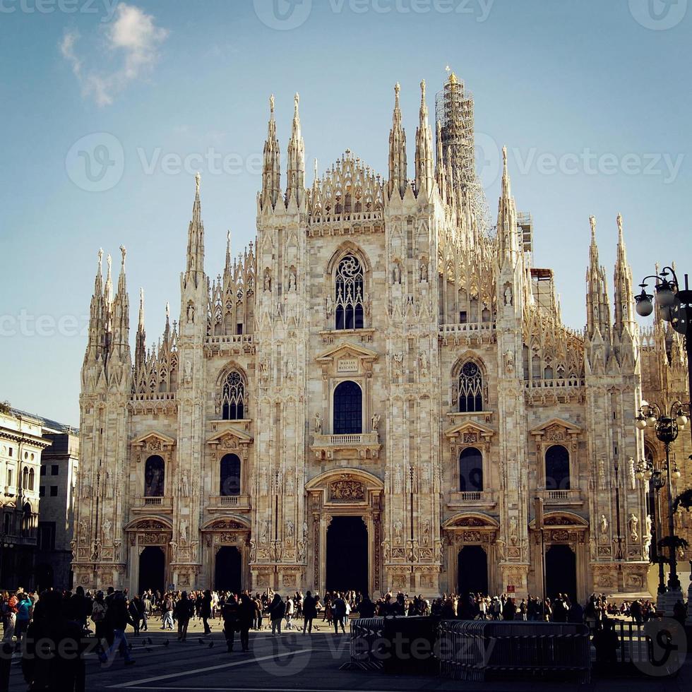 Milan Cathedral (Duomo di Milano) - retro filter. photo