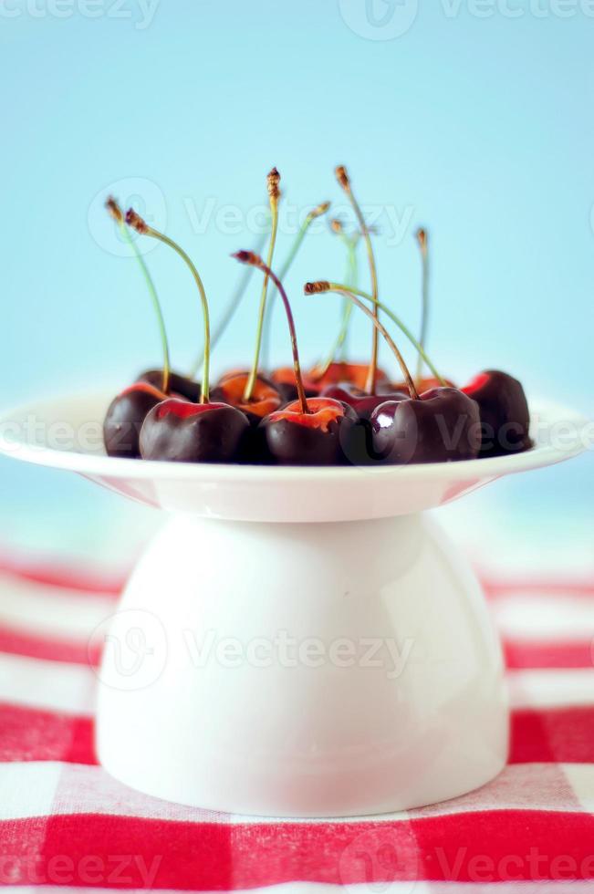 Chocolate dipped cherries photo