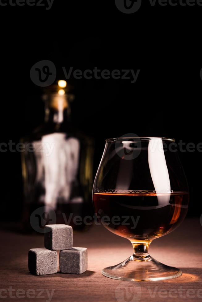 Whiskey beverage in glass photo