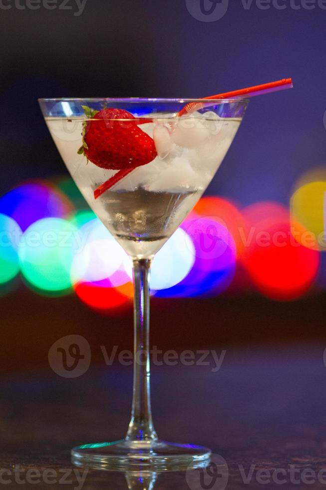 Alcoholic cocktail with strawberry photo