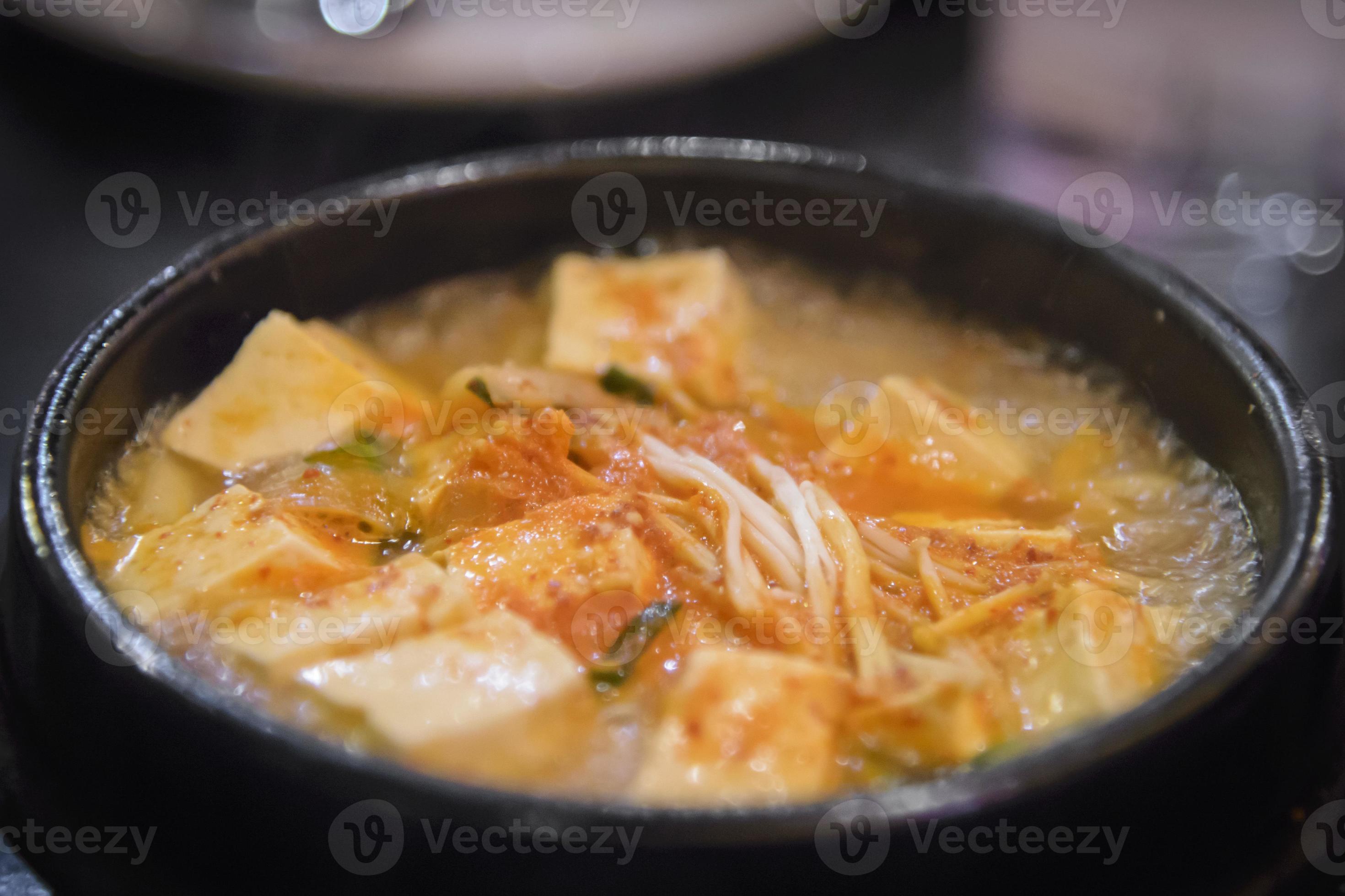 Korean soft tofu soup 730222 Stock Photo at Vecteezy