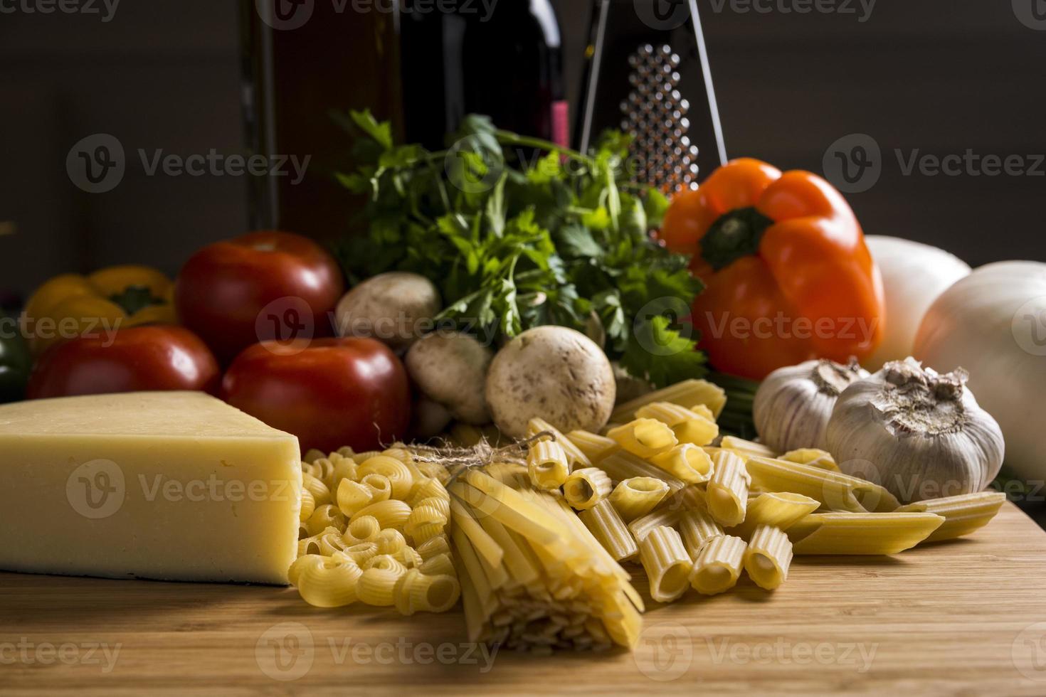 Italian Food Raw with Vegetables photo