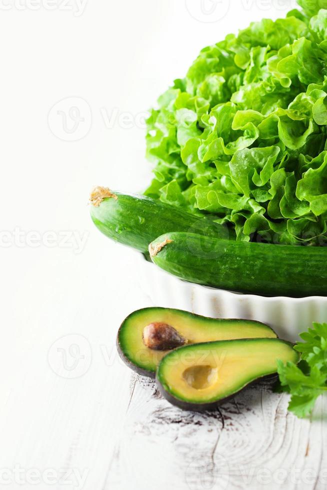 mezcla de vegetales verdes foto