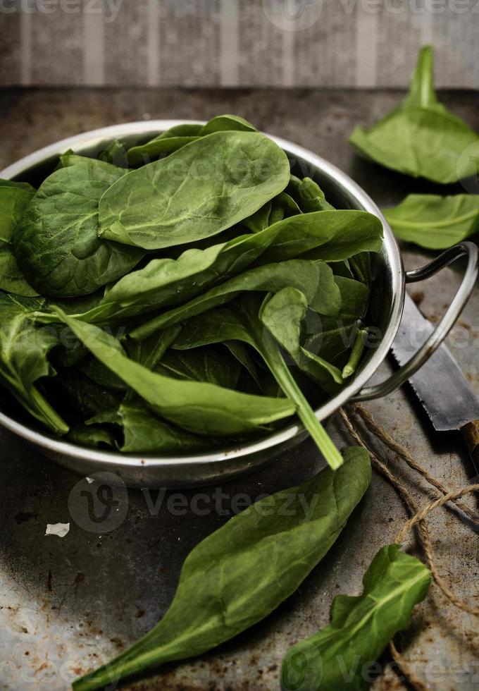 Organic baby spinach. photo