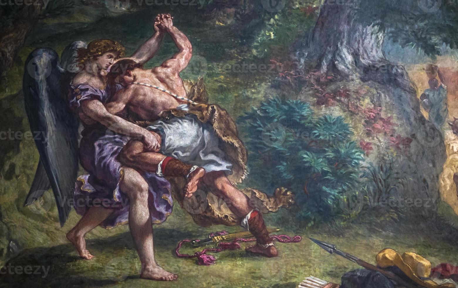 Delacroix frescoes, Eglise Saint Sulpice, Paris, France 739800 Stock