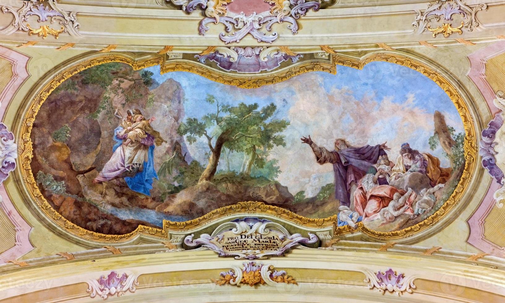 Jasov - Fresco on baroque ceiling from cloister photo