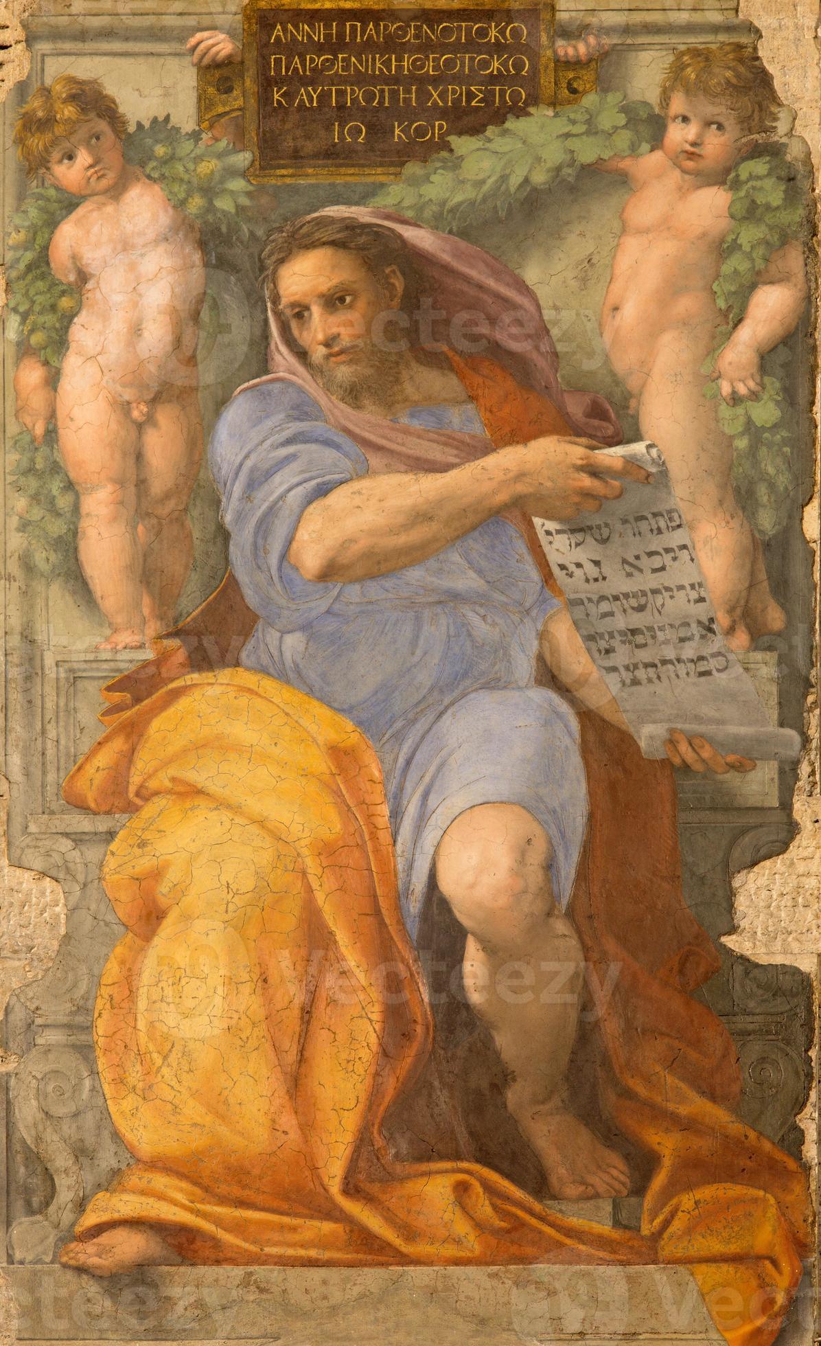 Rome - The prophet Isaiah fresco by Raffaello 739904 Stock Photo at