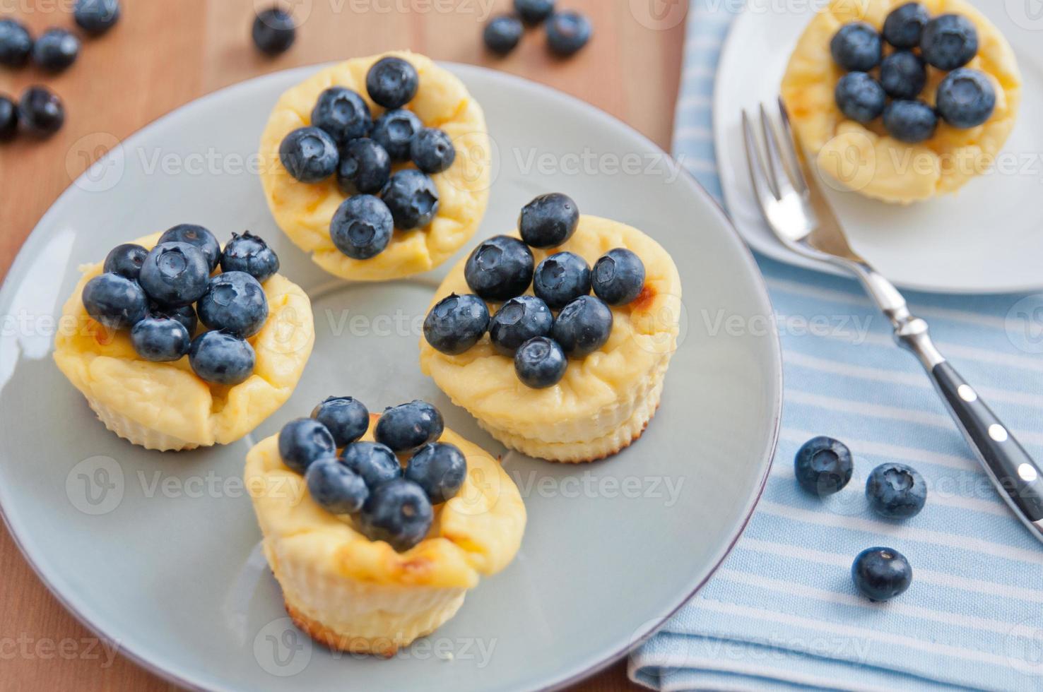 Cheesecake Muffins with blueberries photo