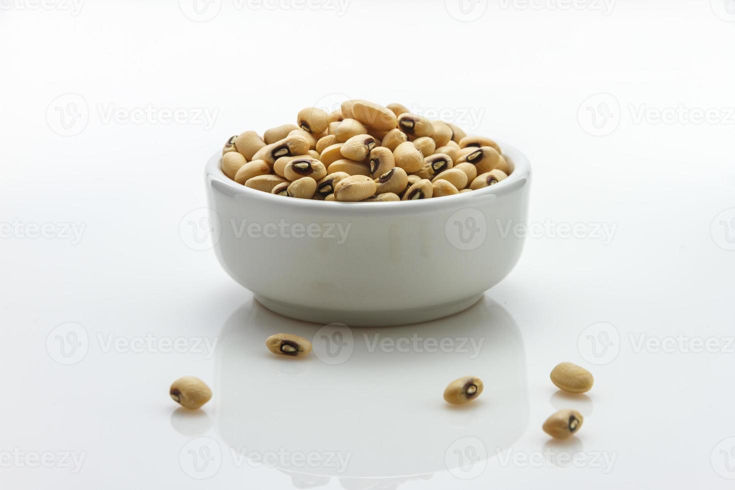 White bean (Lobia) on white background. photo