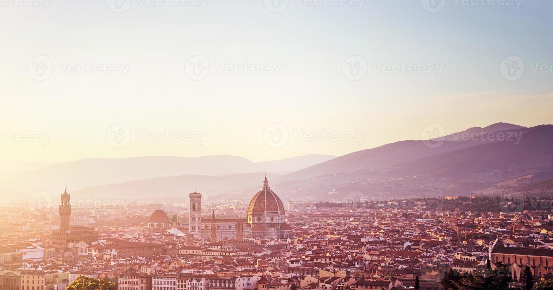 Panoramic sunset landscape of Florence photo