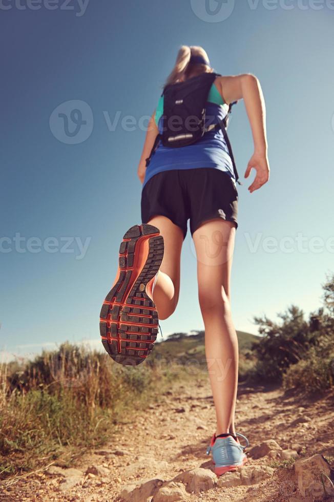 Trail running woman photo