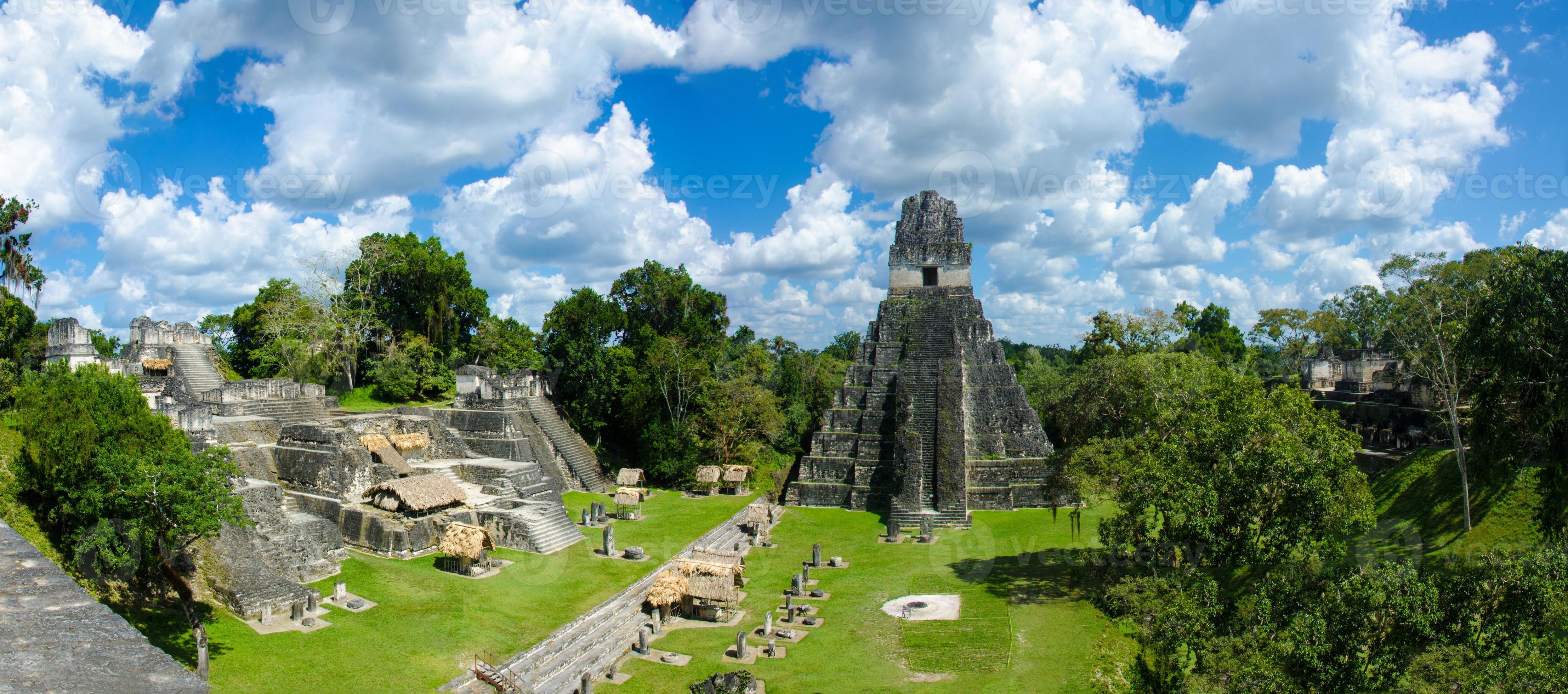 Panorama Tikal  Ruins and pyramids photo