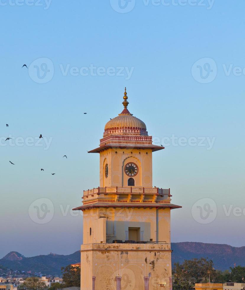 famous clocktower in Jaipur in sunset photo