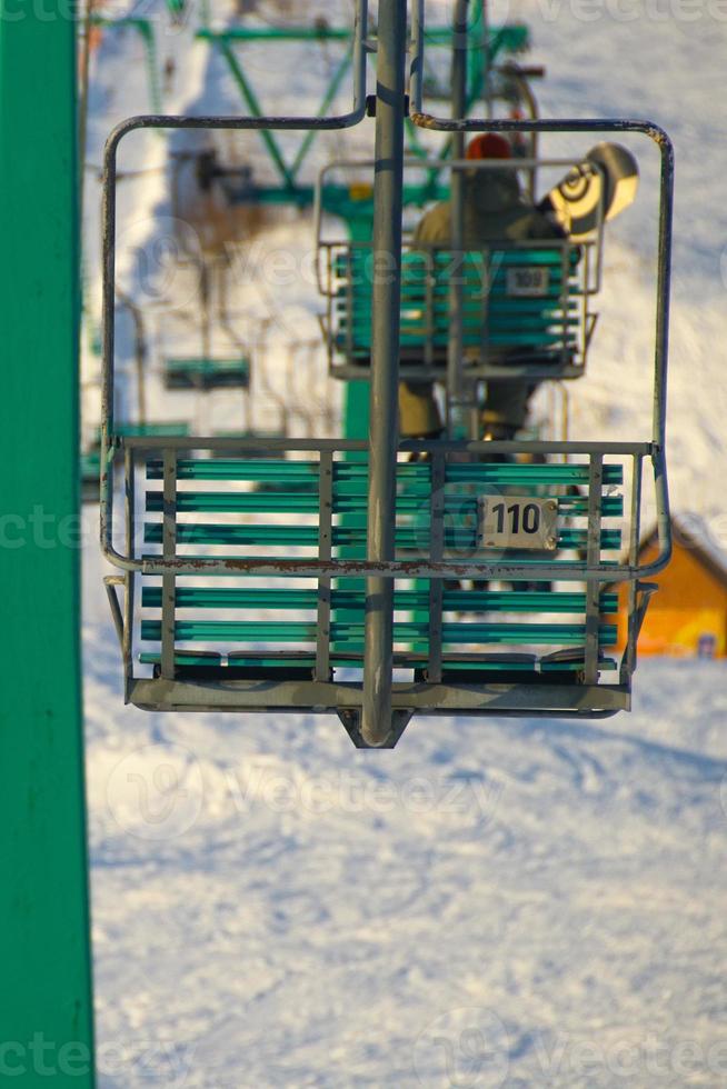 telesilla de la estación de esquí foto