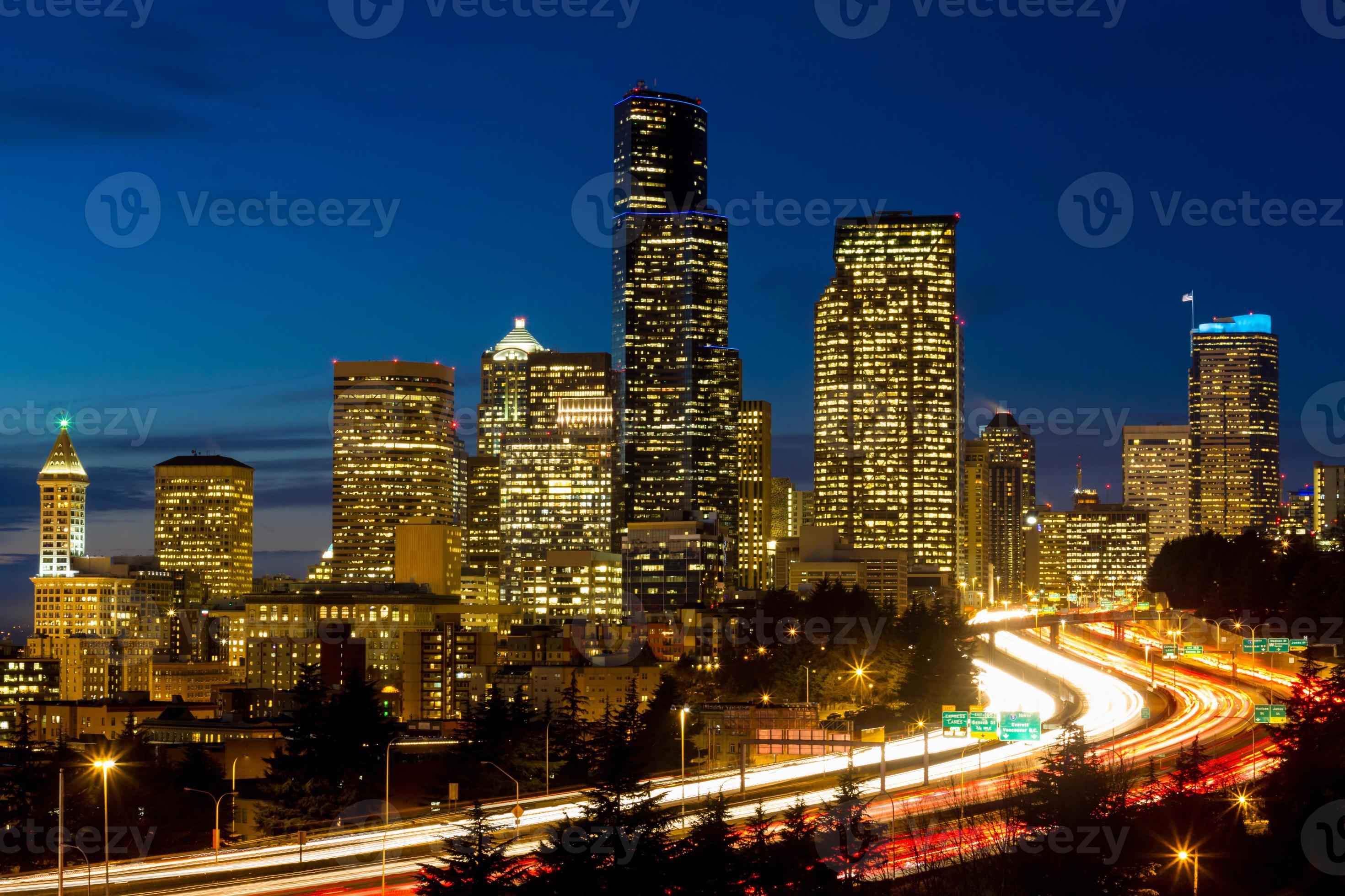 Seattle Cityscape in the Evening photo
