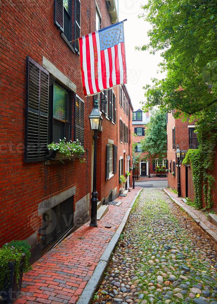 Acorn street Beacon Hill cobblestone Boston photo