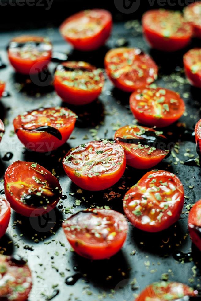 baked cherry tomatoes photo