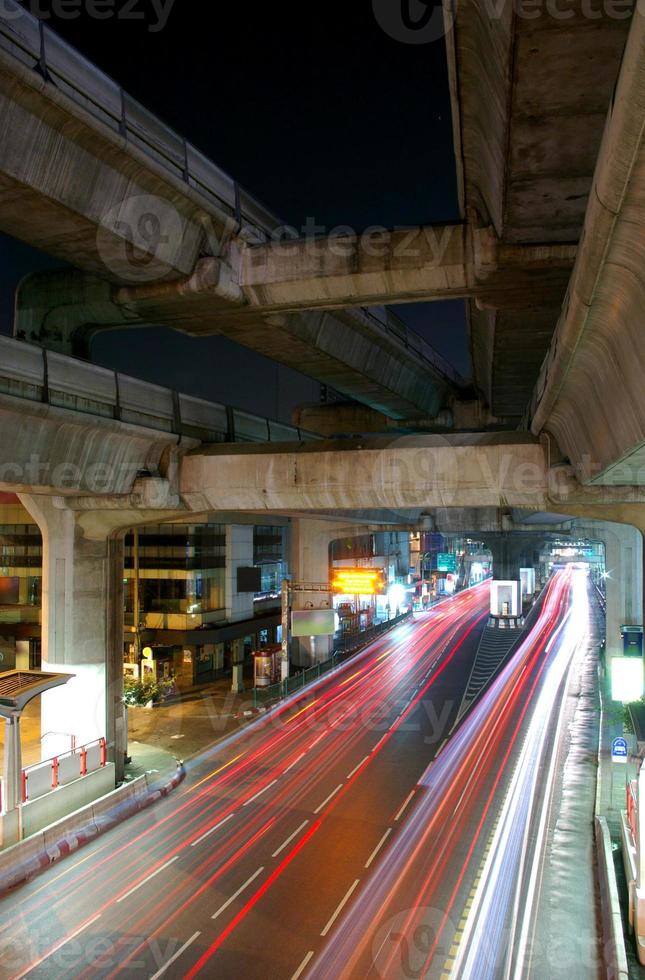 Bangkok night traffic photo
