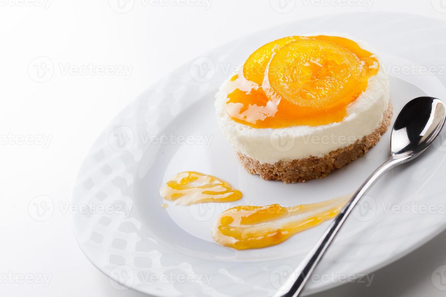 pastel de nata y naranja foto