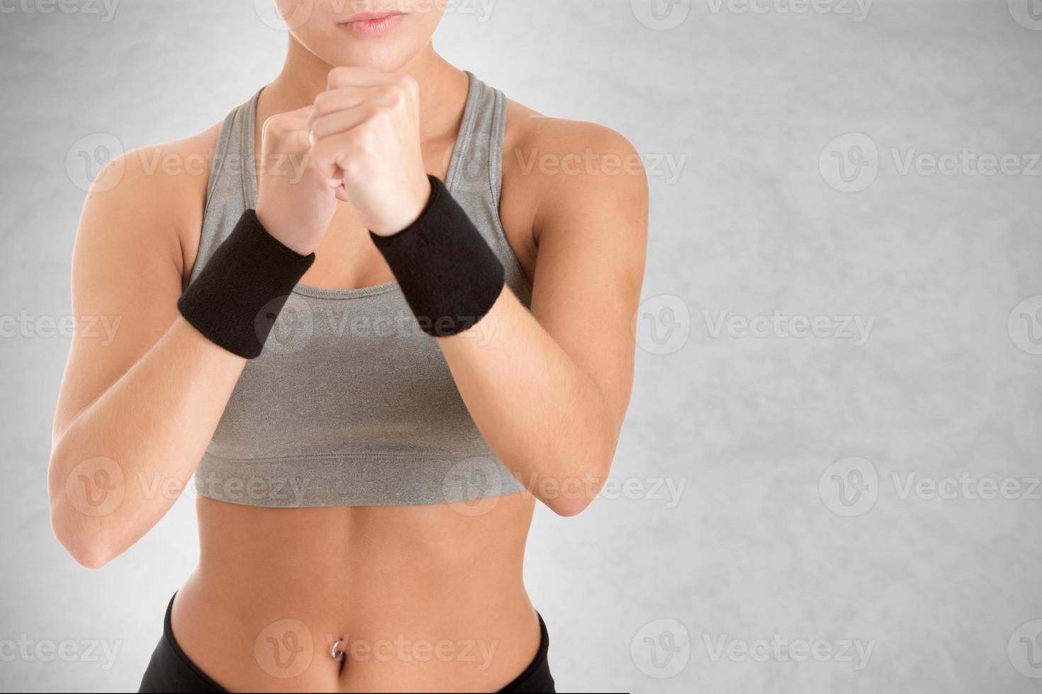 Female Boxer Ready to Fight photo