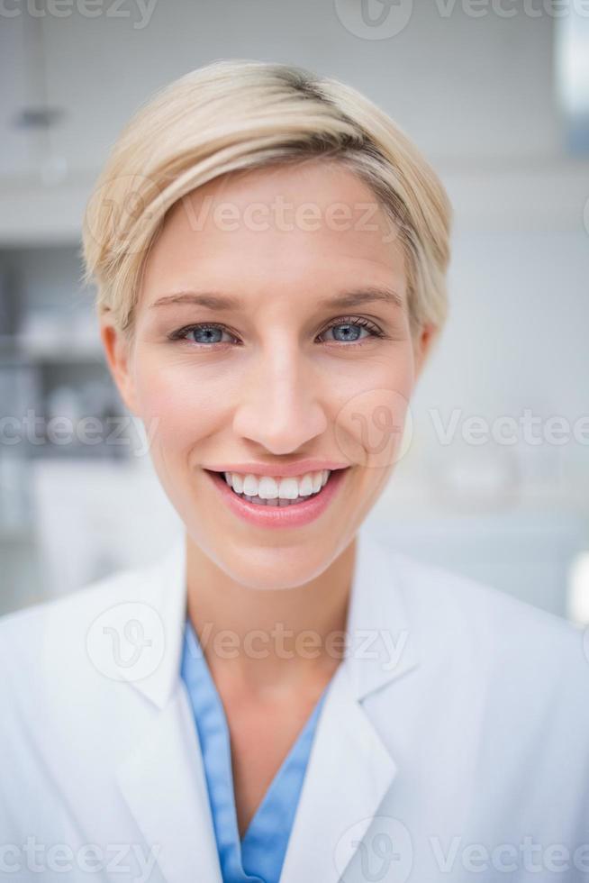 Close-up of female doctor smiling photo