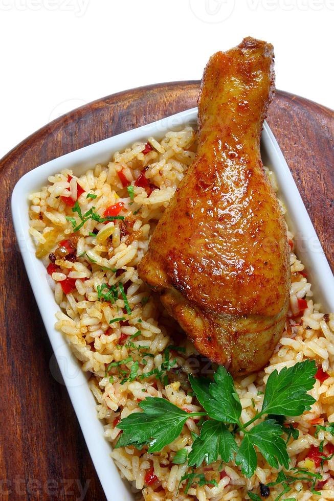 Muslo De Pollo Frito Con Arroz 758241 Foto De Stock En Vecteezy<script async src=