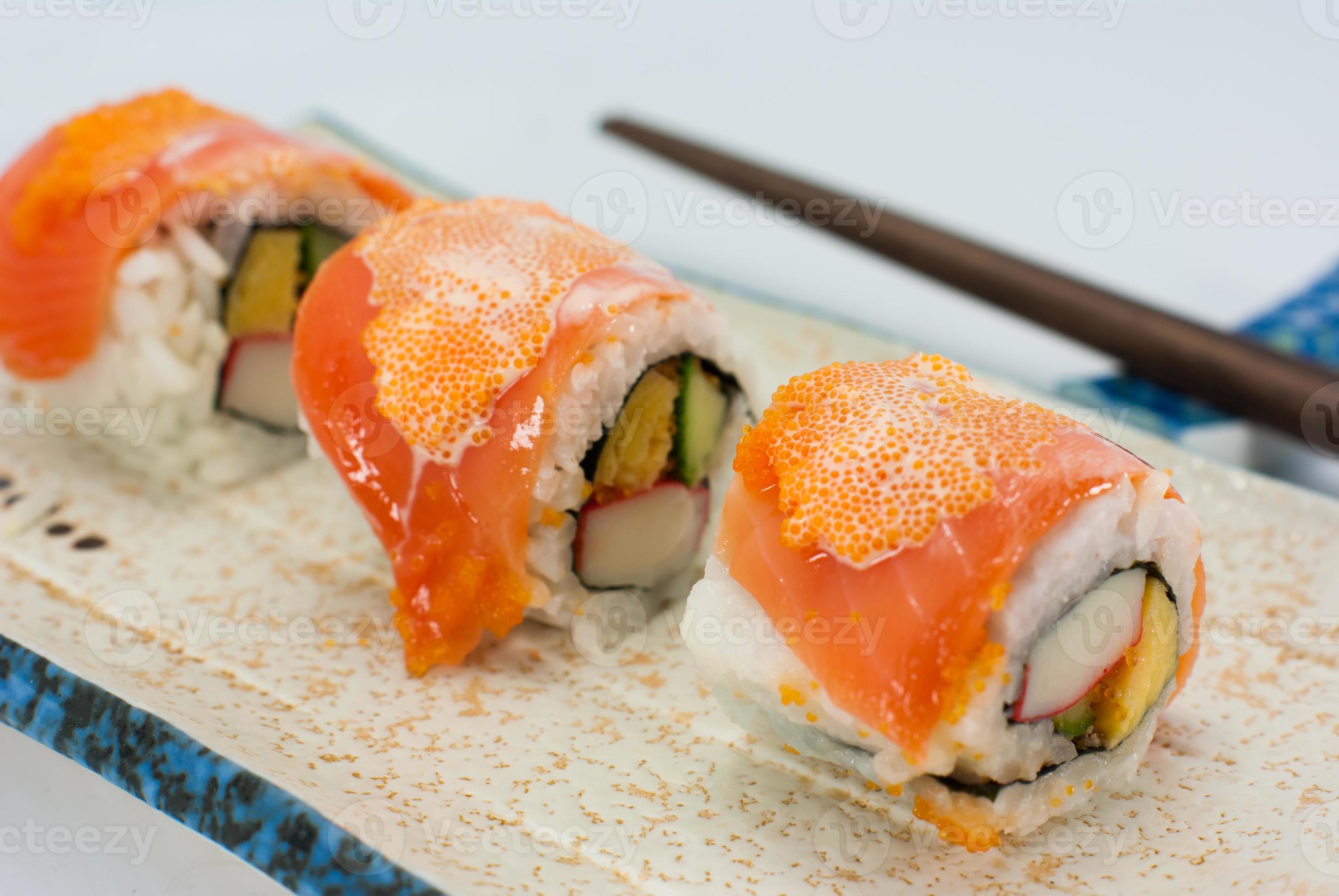 California Maki Sushi With Masago Stock Photo At Vecteezy