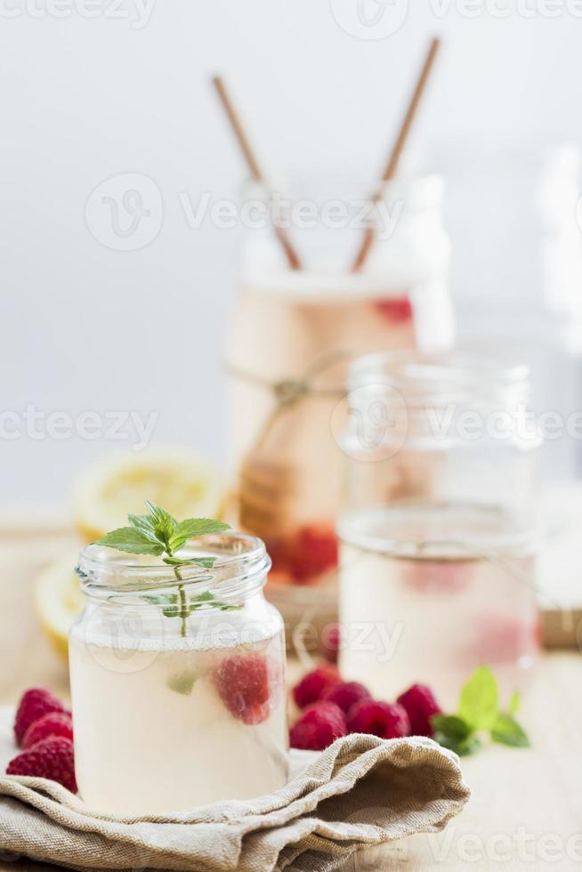 Lemonade with raspberry photo