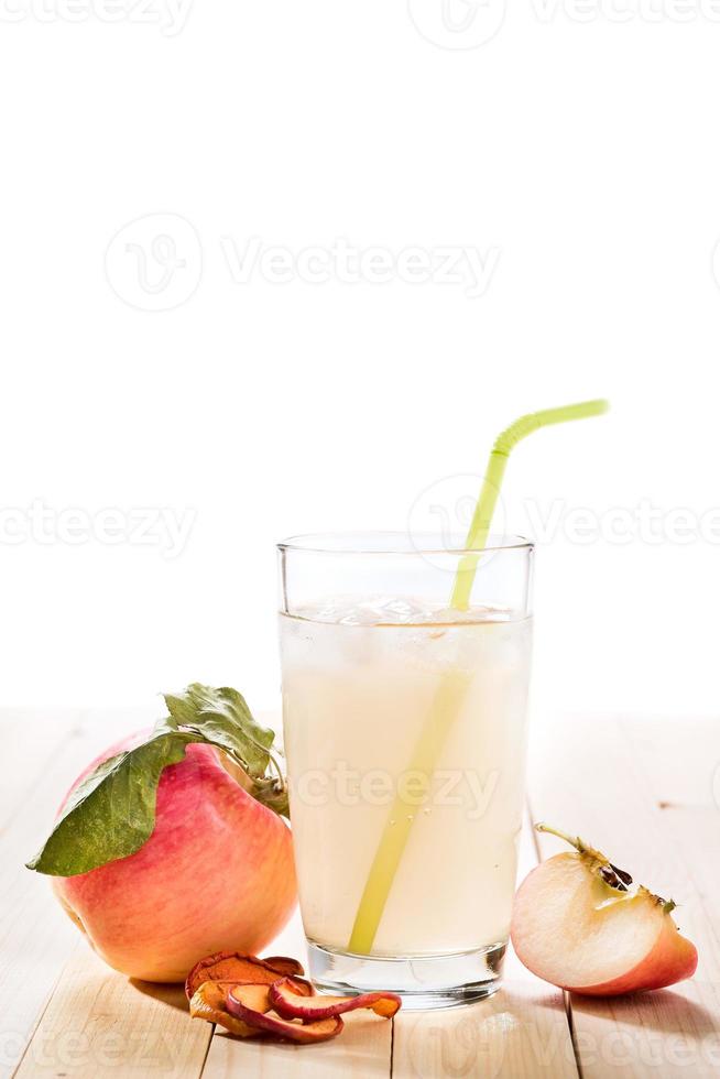 Glass of fresh apple compote. background photo