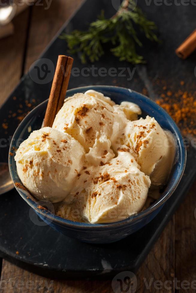 Cold Homemade Eggnog Ice Cream photo
