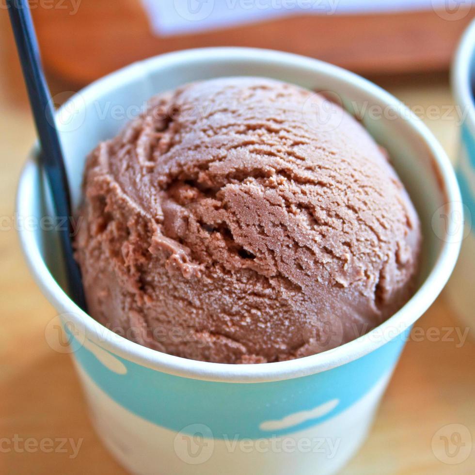 Chocolate ice cream scoop 2 photo