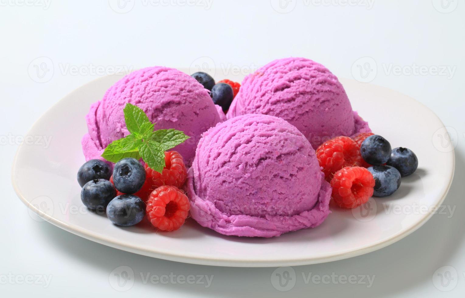 Berry fruit ice cream photo