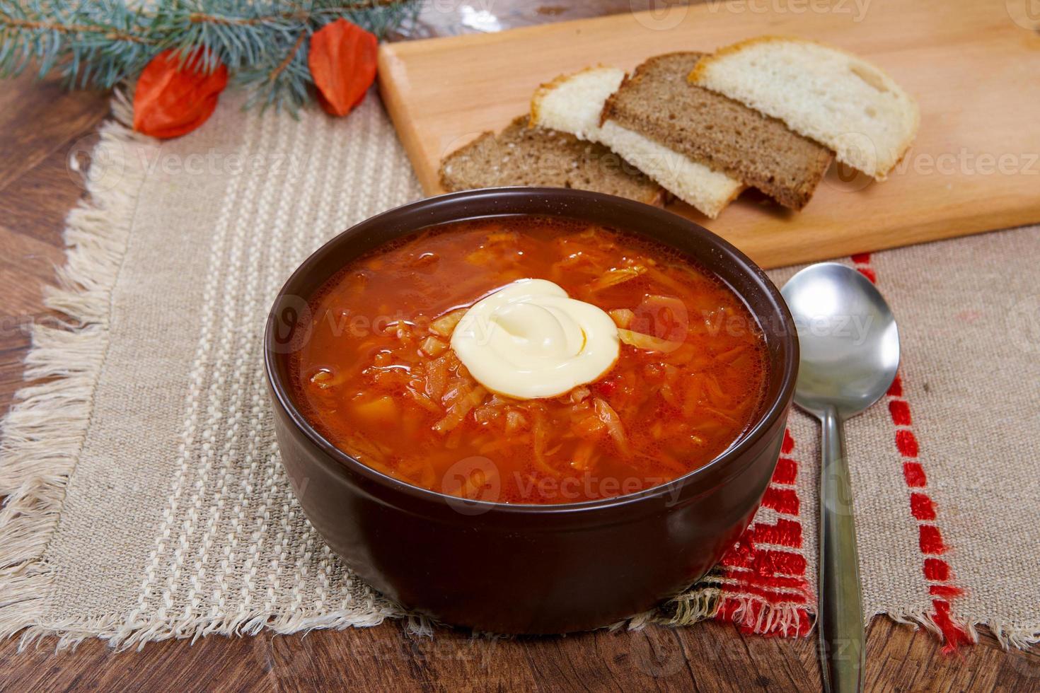 Red soup borsch photo