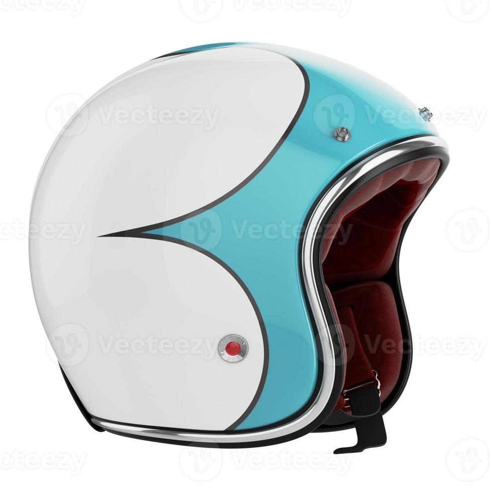 casco de moto azul foto