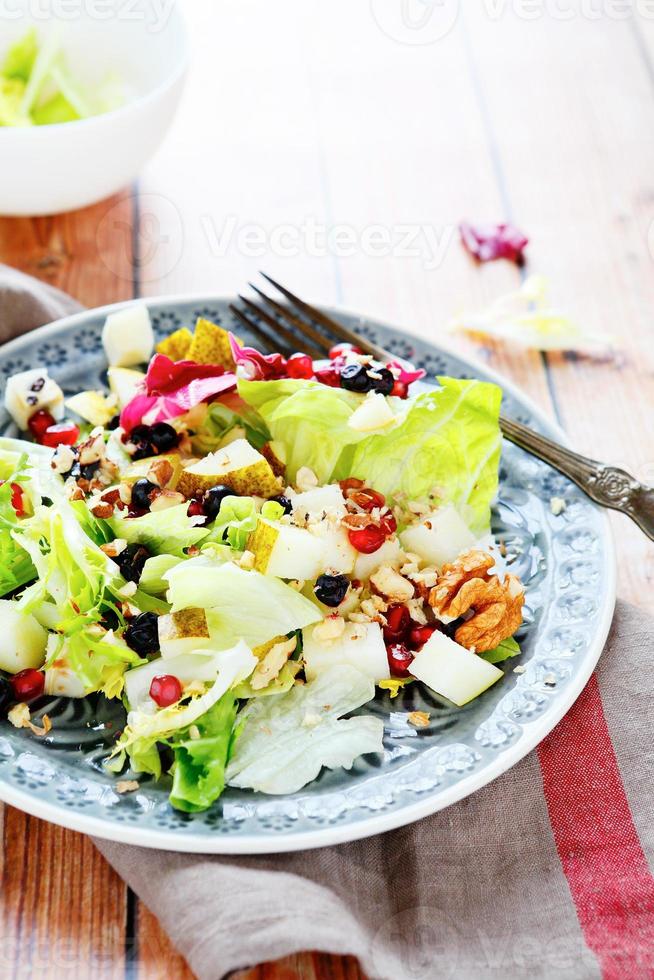 fresh fruit salad with lettuce photo