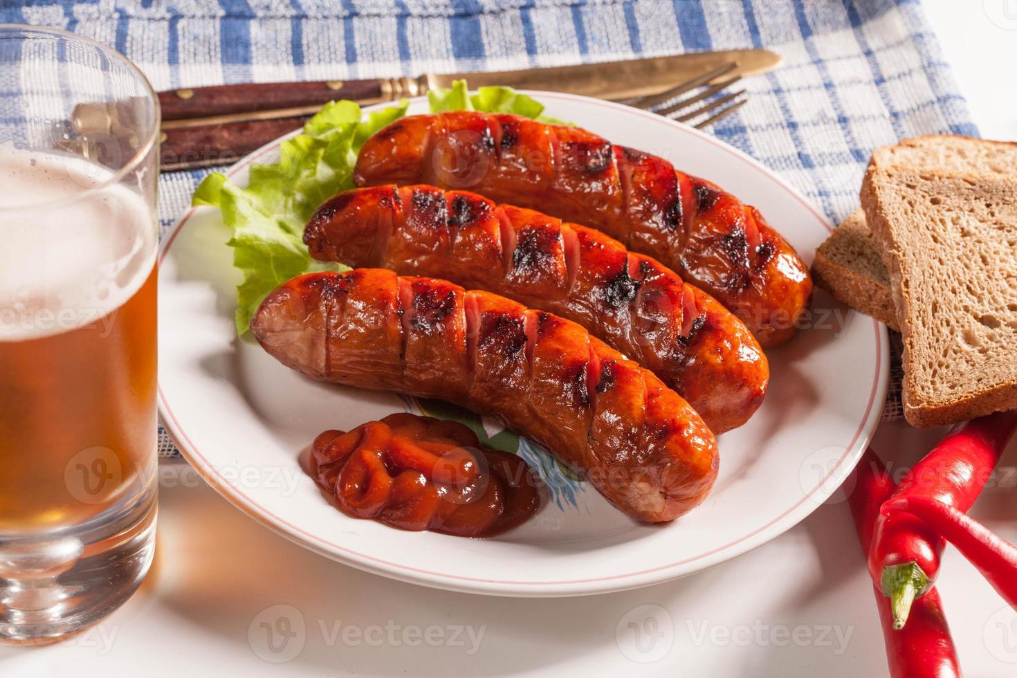 Grilled sausage. photo