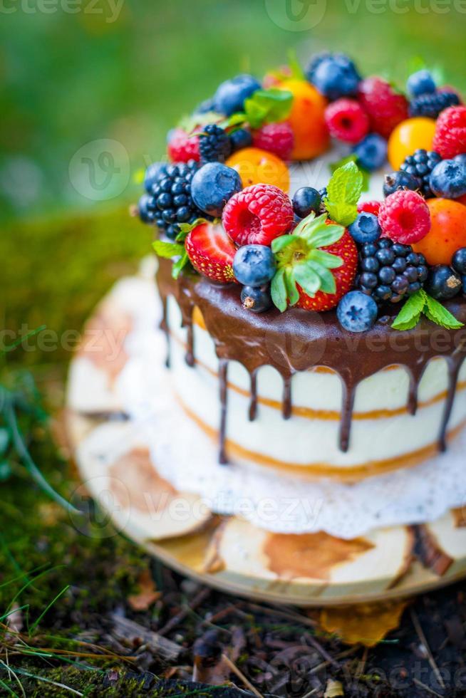 Summer berry cake photo