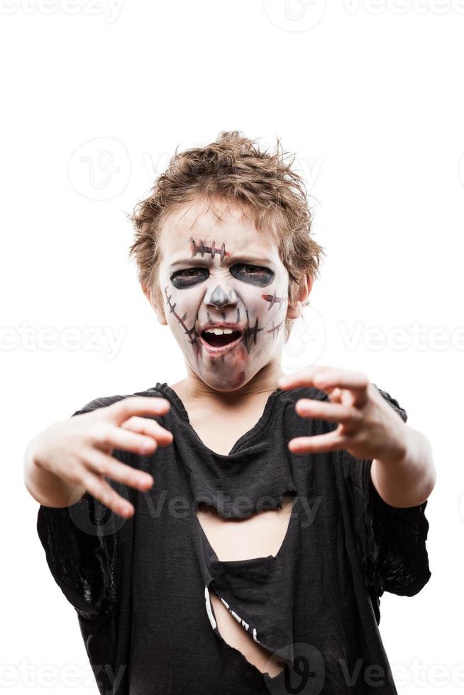 Screaming walking dead zombie child boy photo
