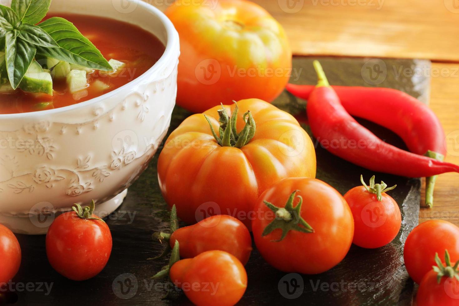gazpacho de tomate fresco foto