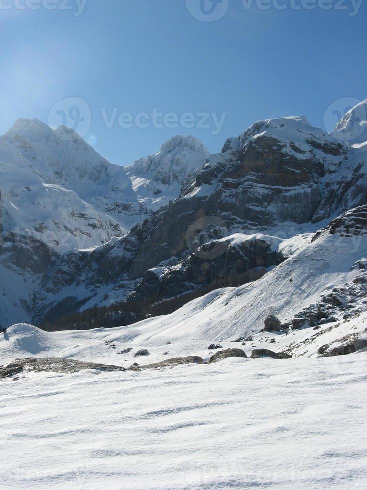 Snow mountain landscape photo