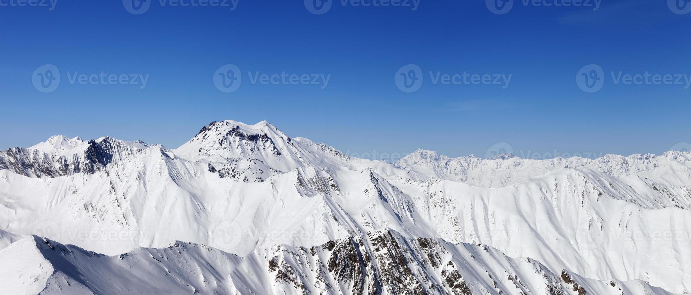Panorama of winter mountains photo