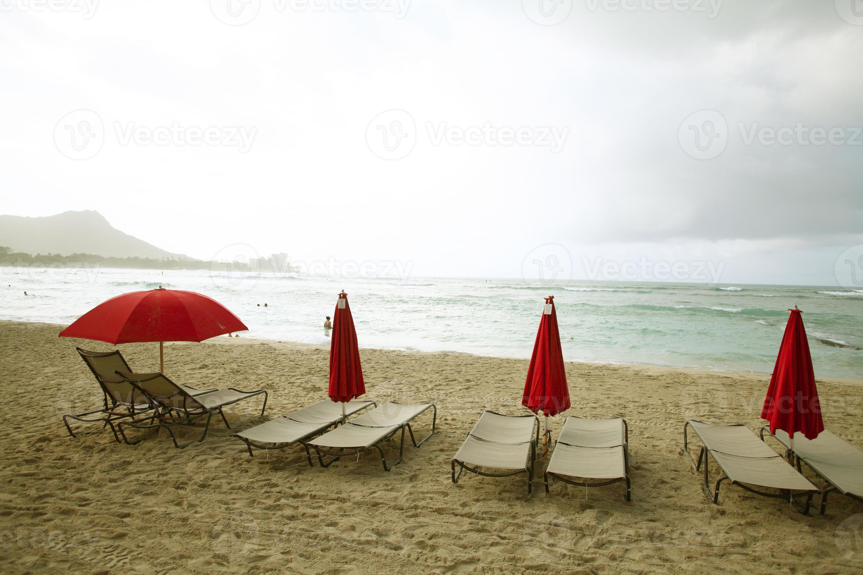 Deck chairs in Waikiki Beach 785224 Stock Photo at Vecteezy