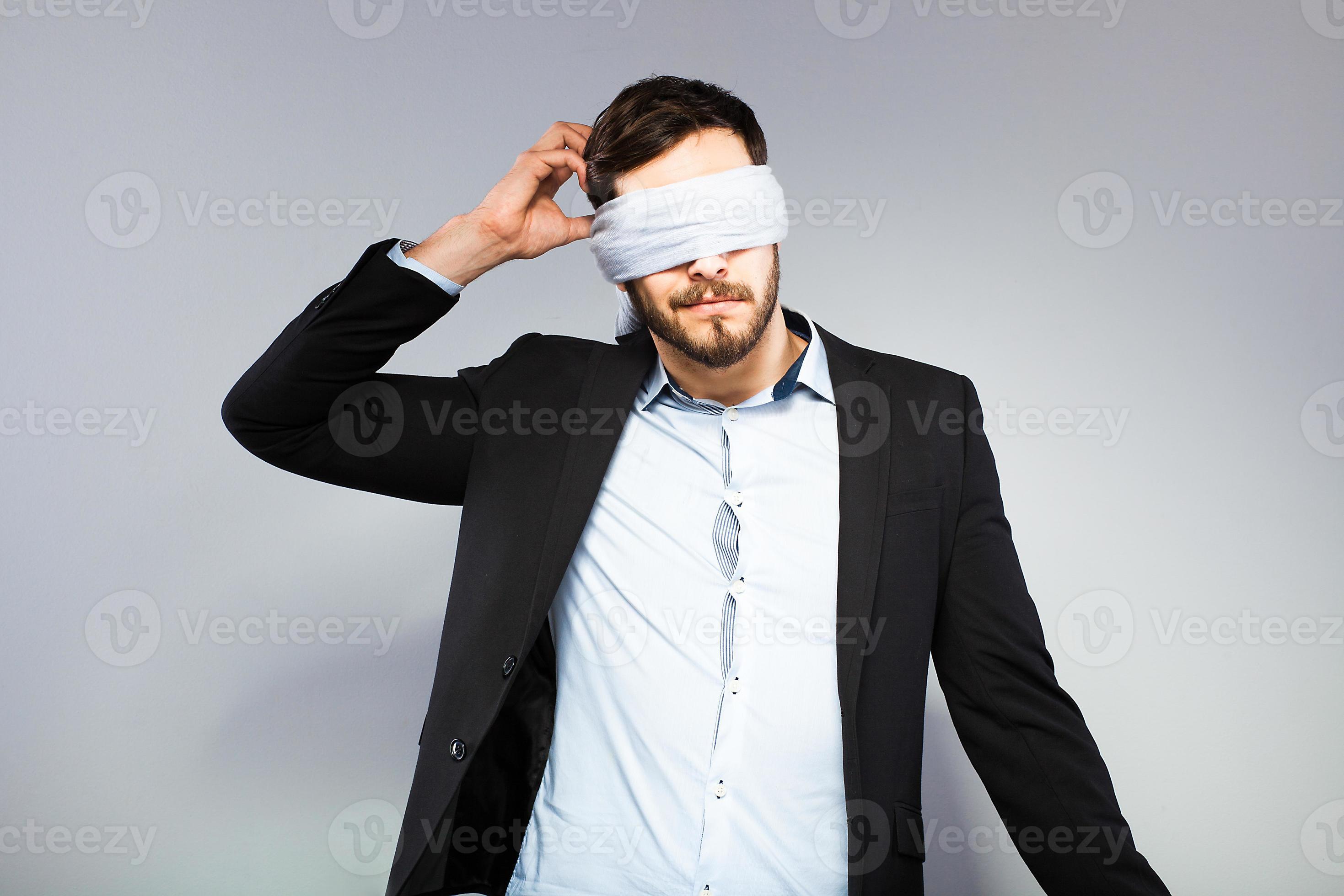 blindfolded man Stock Photo