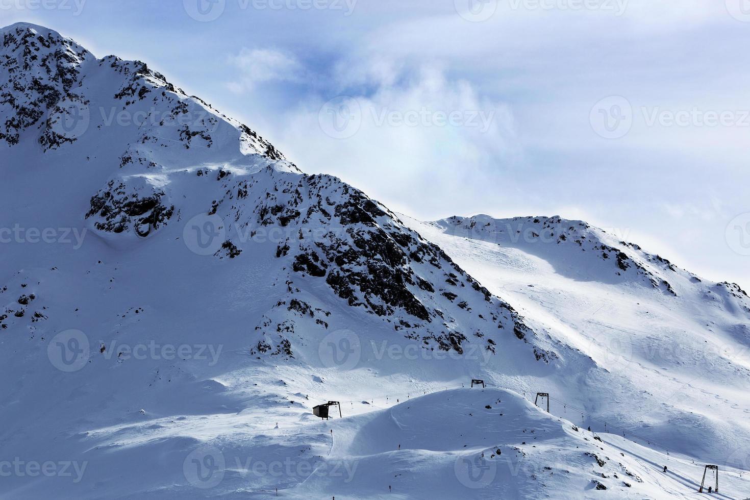 Ski run in Austrian Alps photo