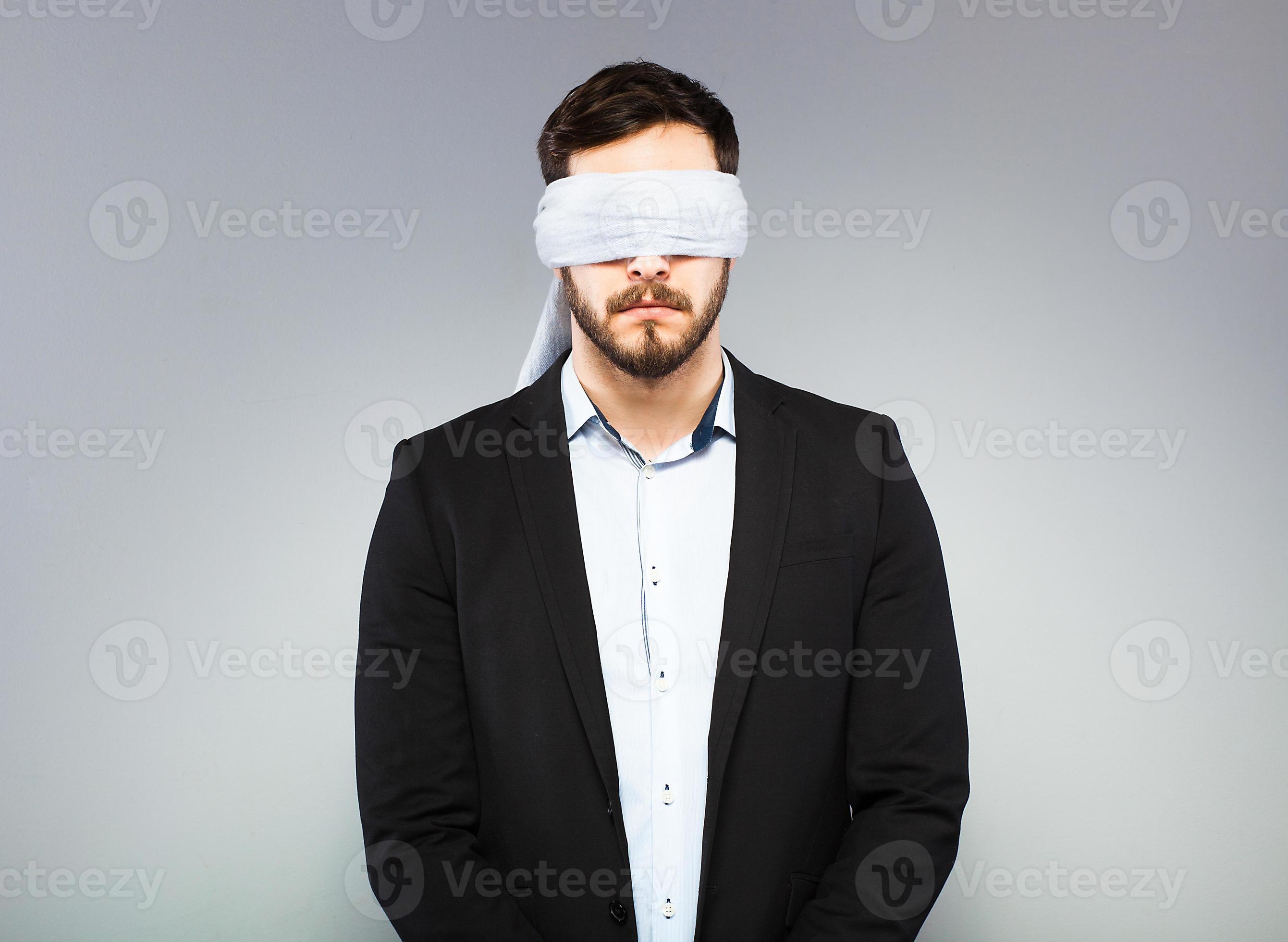 Blindfolded man