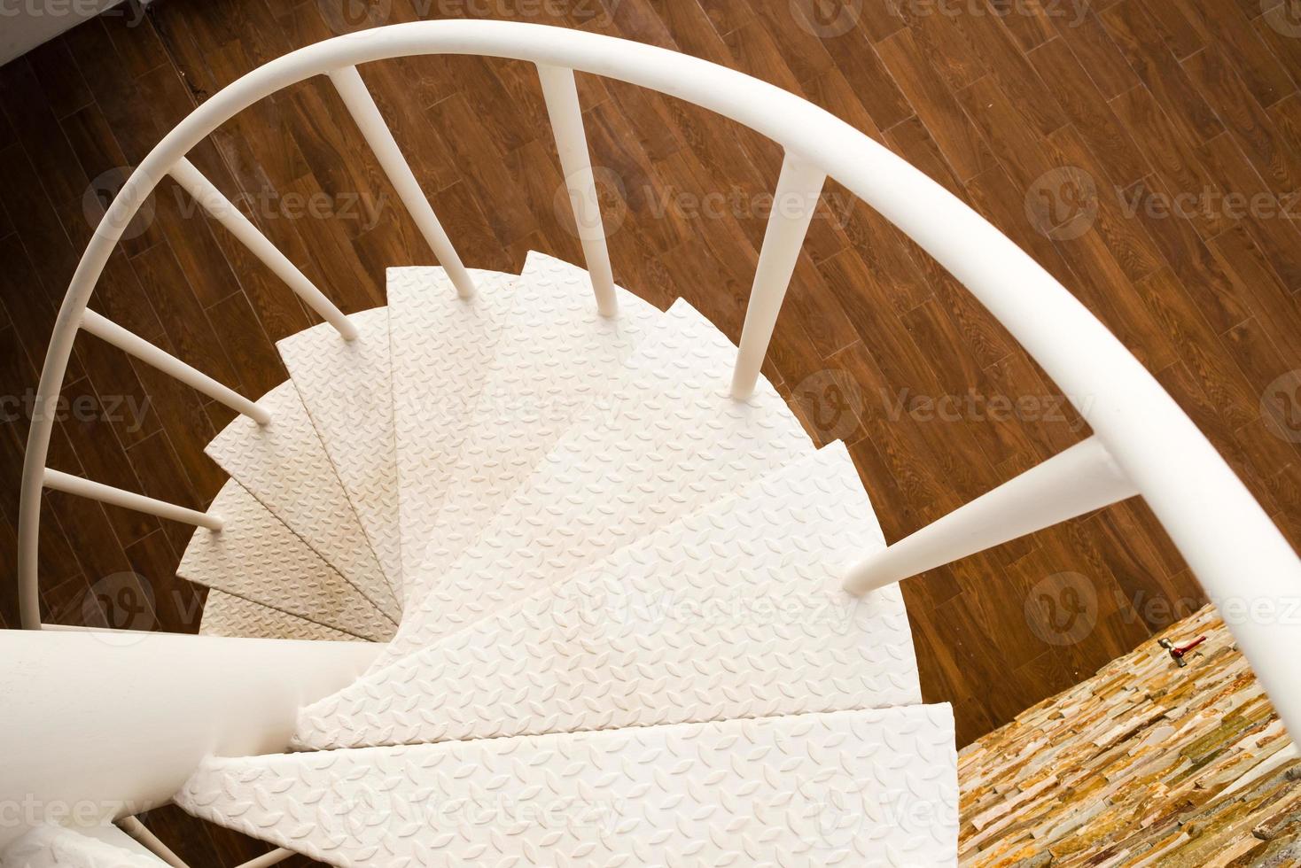 White spiral staircase photo