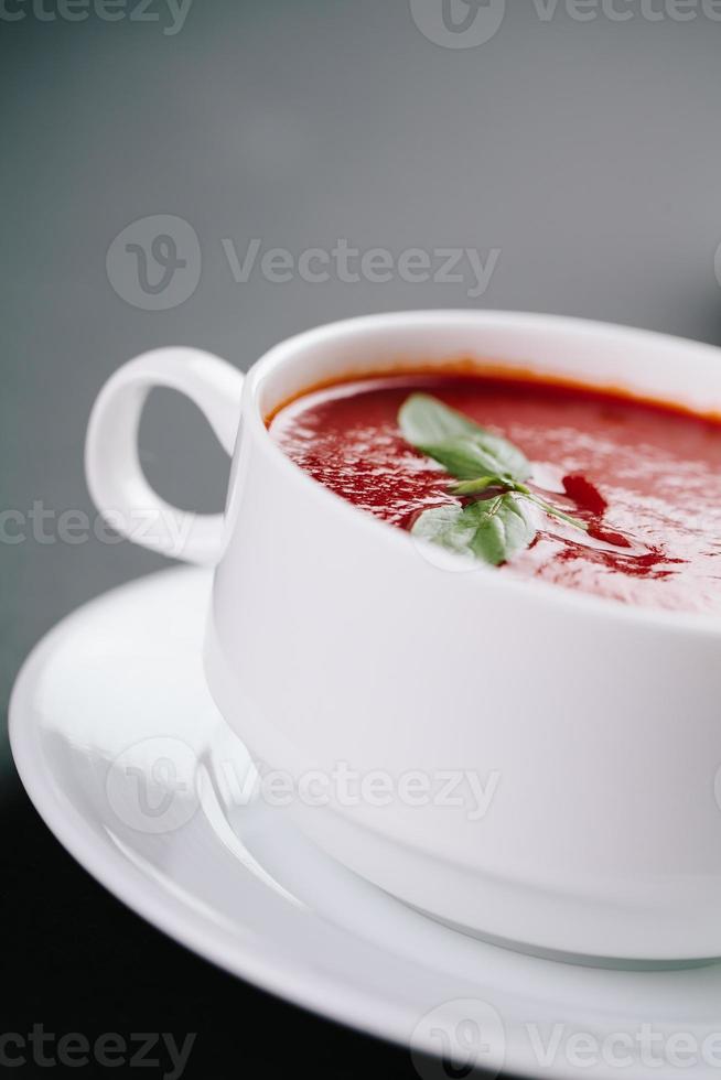 Fresh tomato soup photo